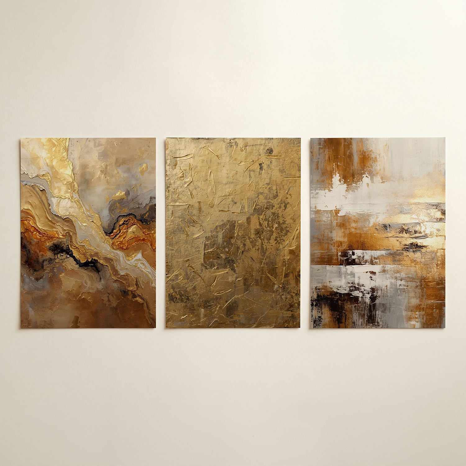 Gouden vormenstroom Posterset