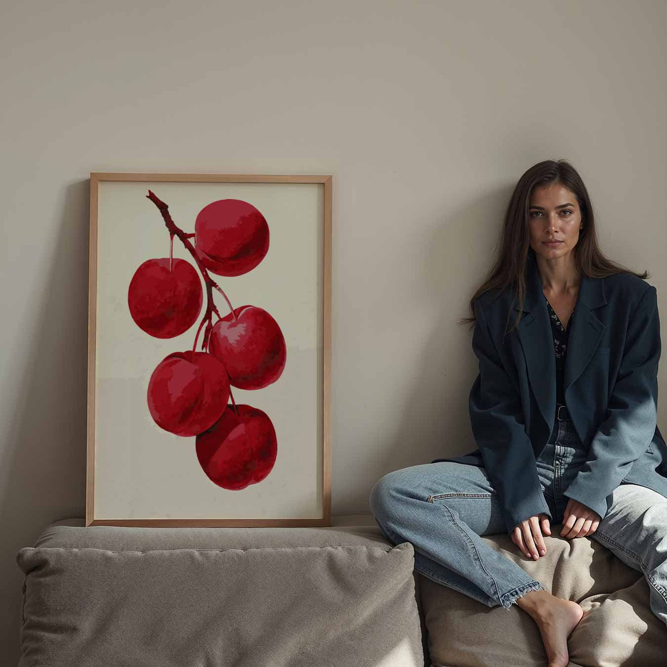 Elegante Rode Vruchten Poster-WallArtistic