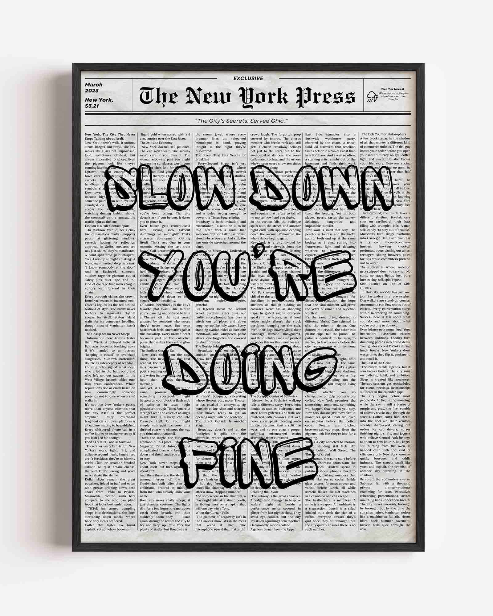 Slow down you're doing fine Poster