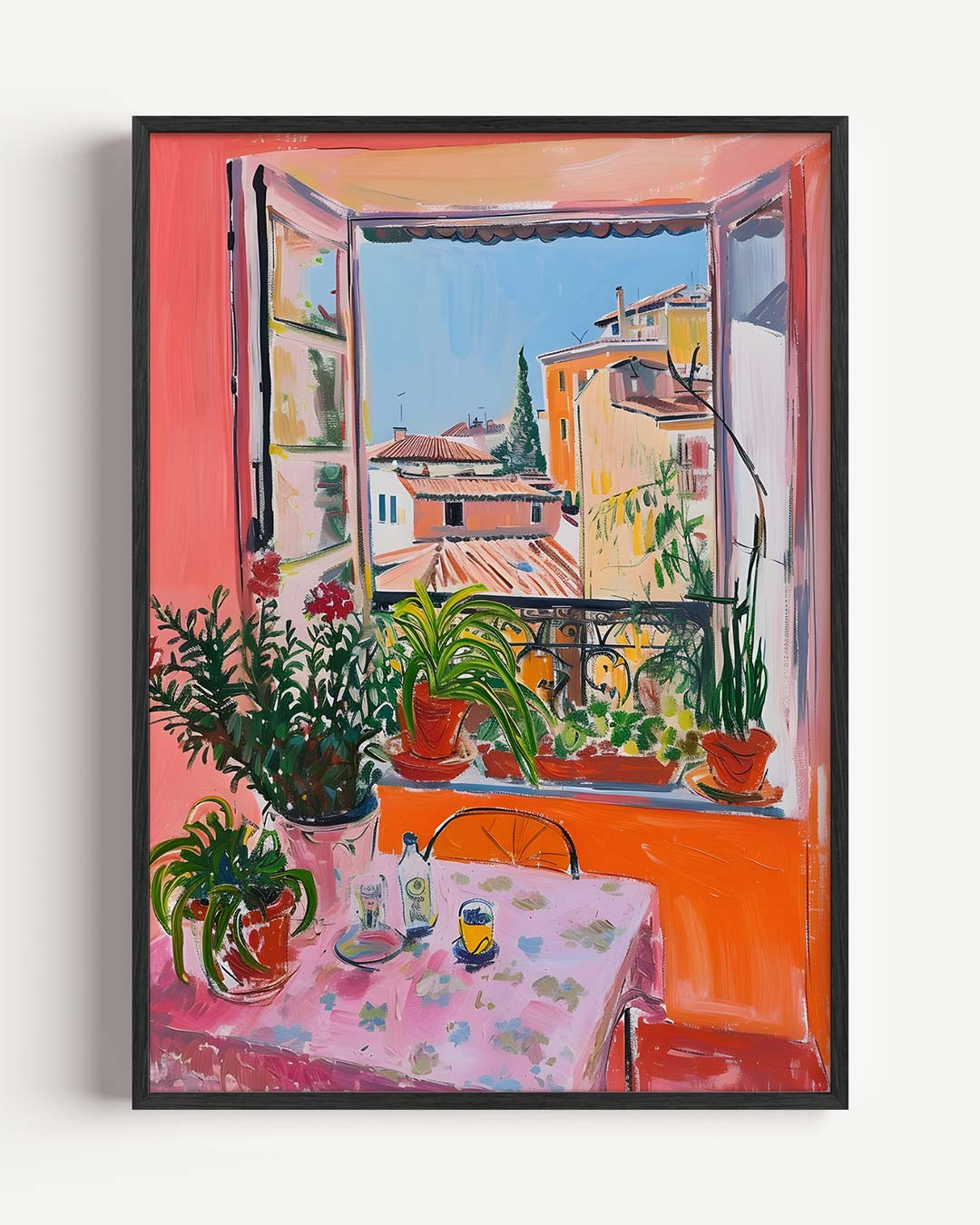 Zonnige Vensterbank in Boheemse Stijl Poster-WallArtistic