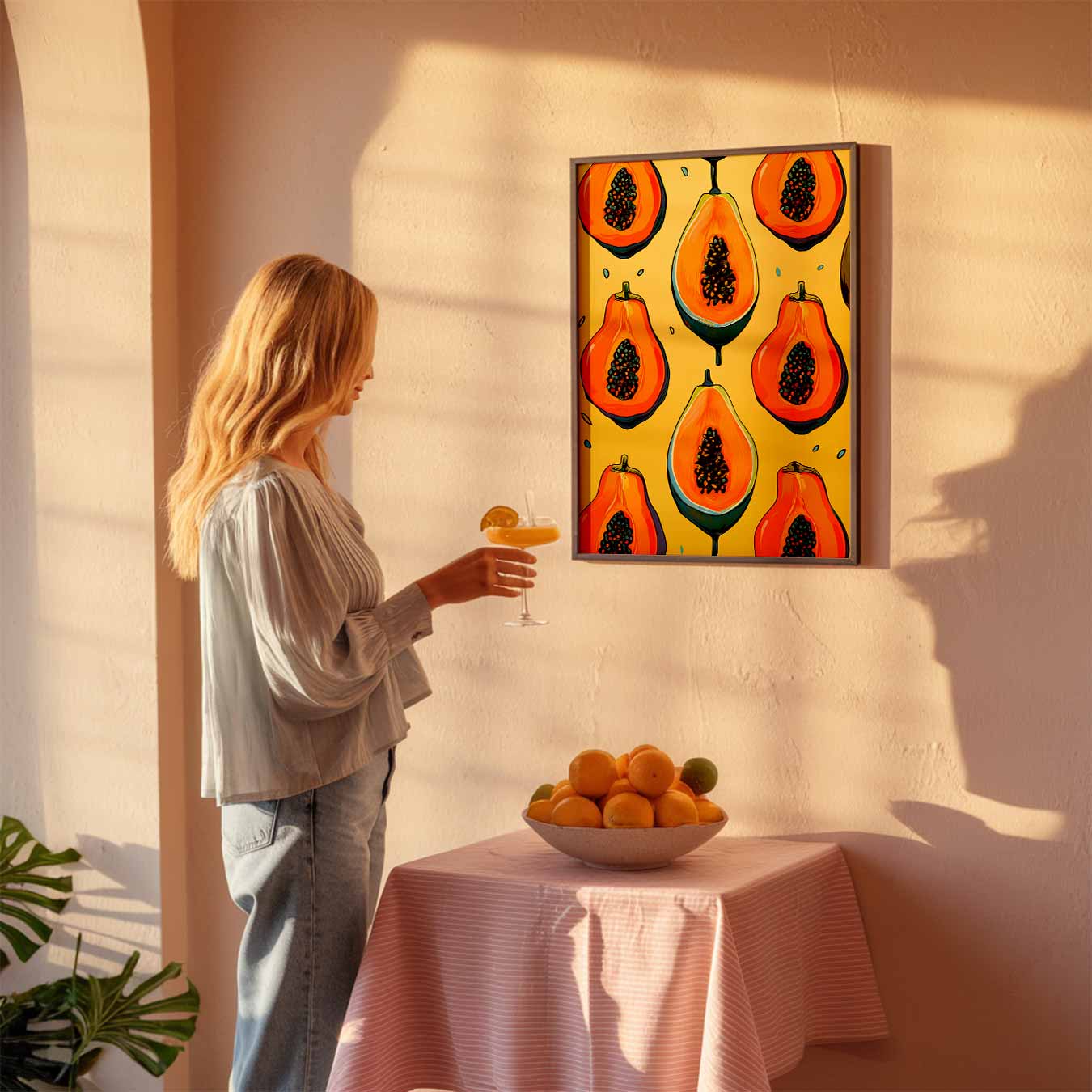 Tropische Papaya Pracht Poster