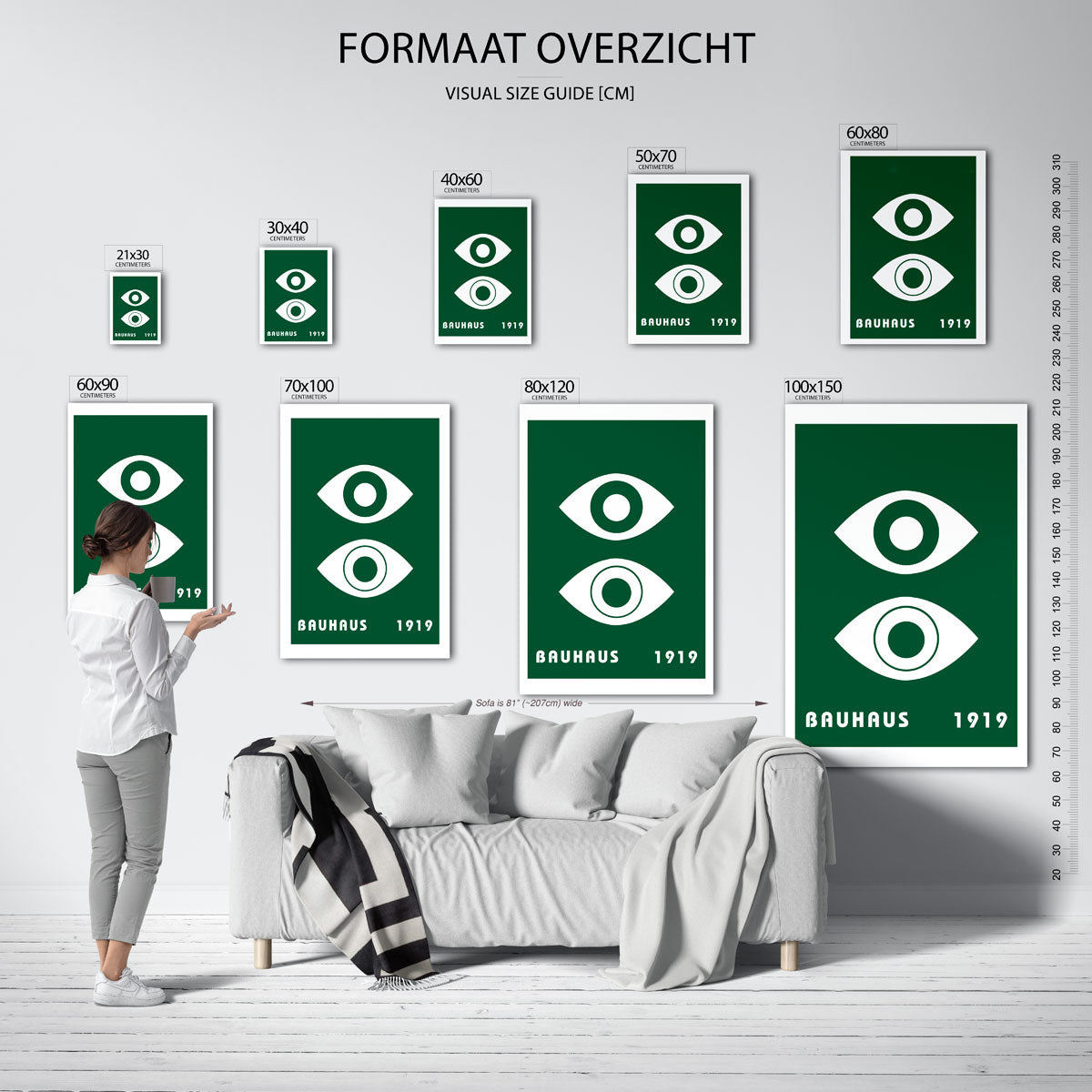 Oogvormen en tekst Poster