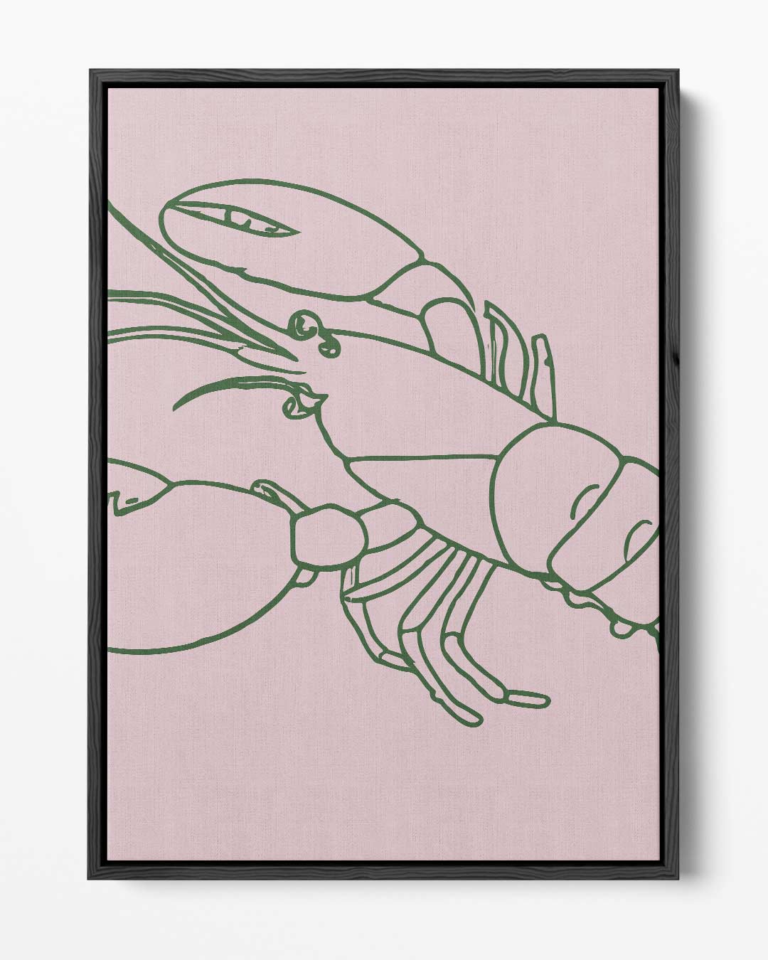 Minimalistische Kreeftenlijntekening Kunstwerk-canvas-dibond-plexiglas-wanddecoratie-WallArtistic