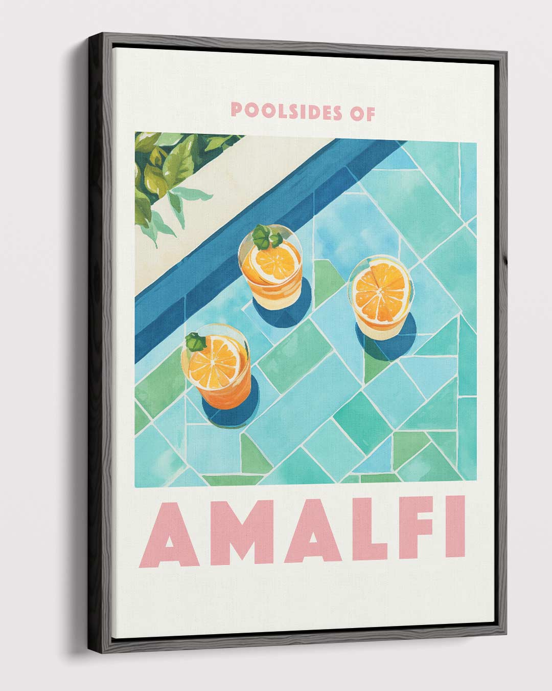 Poolside Genieten in Amalfi Kunstwerk-canvas-dibond-plexiglas-wanddecoratie-WallArtistic
