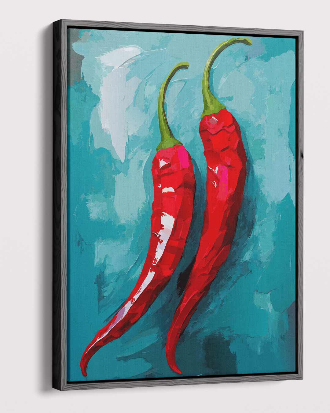 Pittige Peper Duo Kunstwerk-canvas-dibond-plexiglas-wanddecoratie-WallArtistic