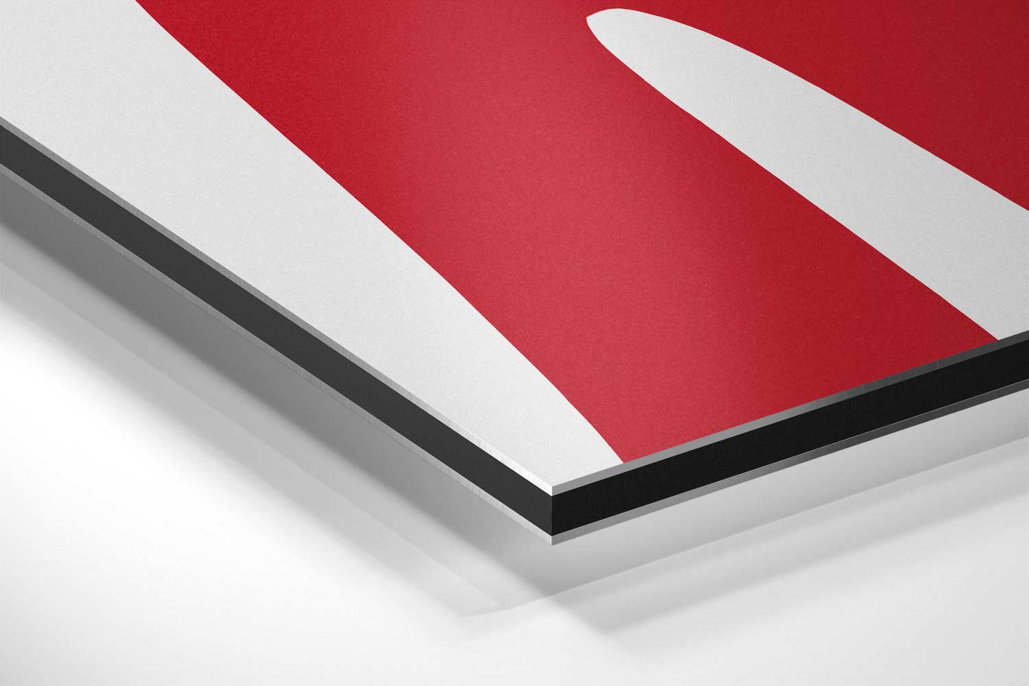 Speelse Rode Golven Kunstwerk-canvas-dibond-plexiglas-wanddecoratie-WallArtistic