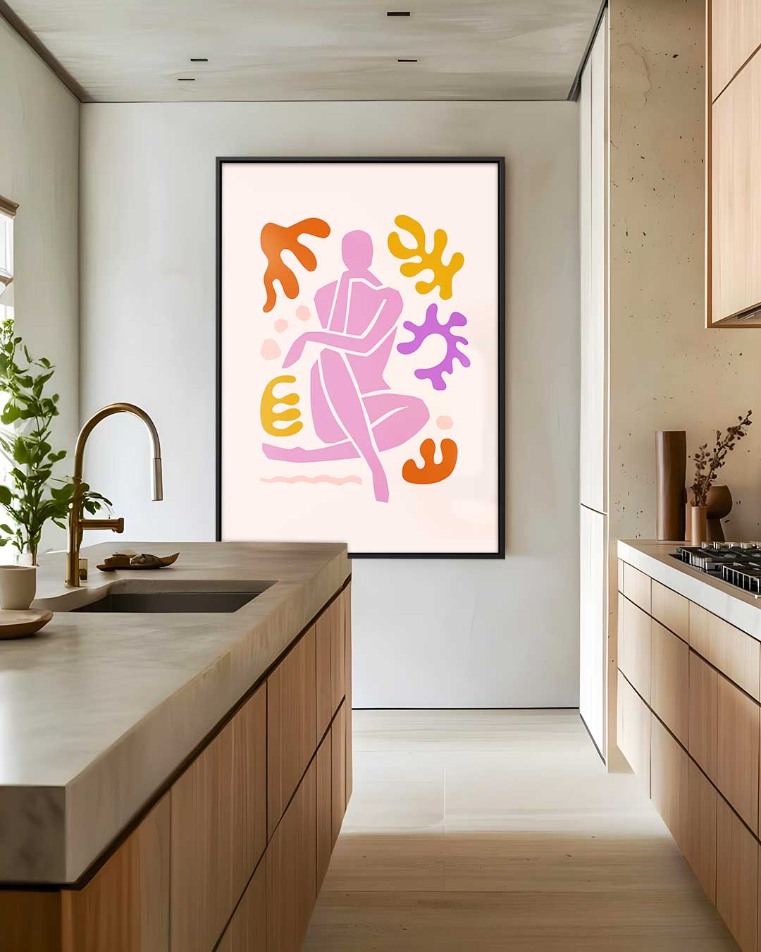 Vrolijke Lijnen en Vormen Kunstwerk-canvas-dibond-plexiglas-wanddecoratie-WallArtistic