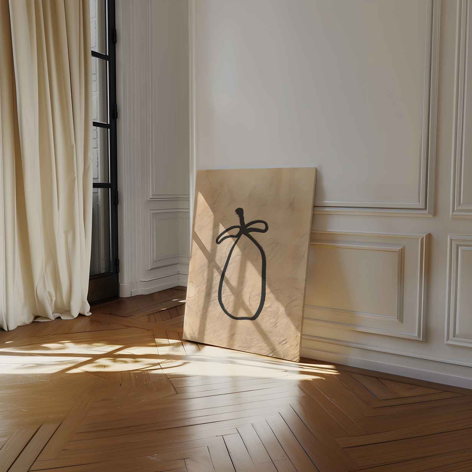 Simpele Schoonheid: Abstracte Vaas Kunstwerk-canvas-dibond-plexiglas-wanddecoratie-WallArtistic