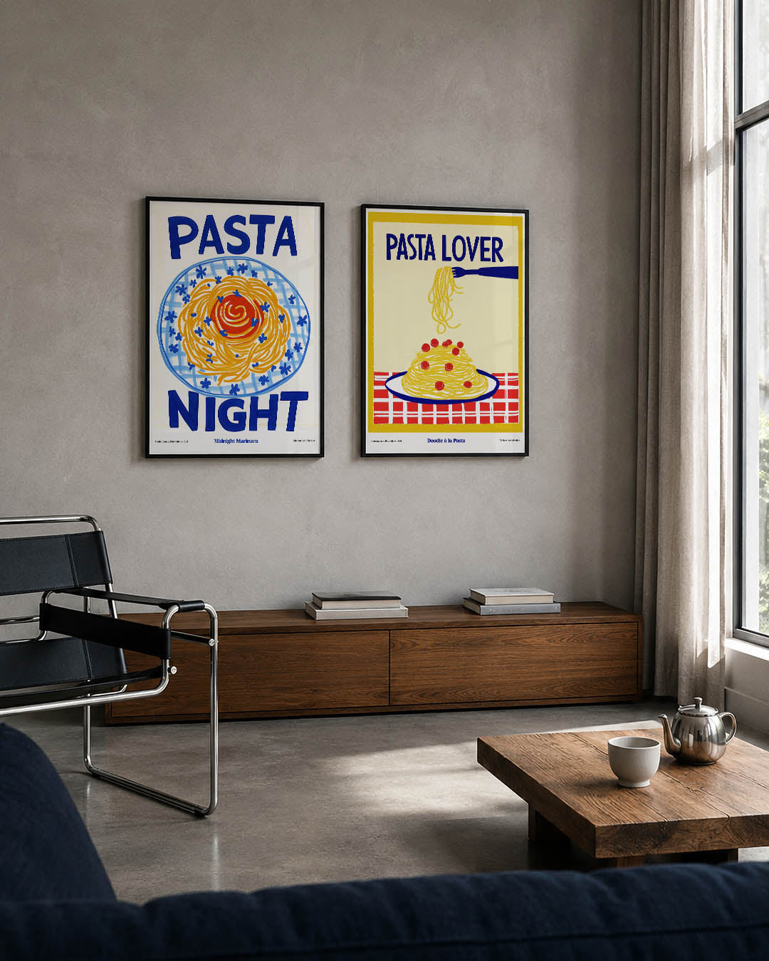 Kleurrijke pastaschotel Posterset