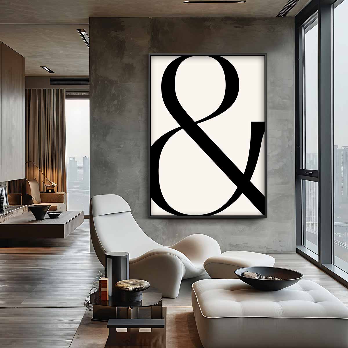 Eigentijdse Ampersand Kunst Kunstwerk-canvas-dibond-plexiglas-wanddecoratie-WallArtistic