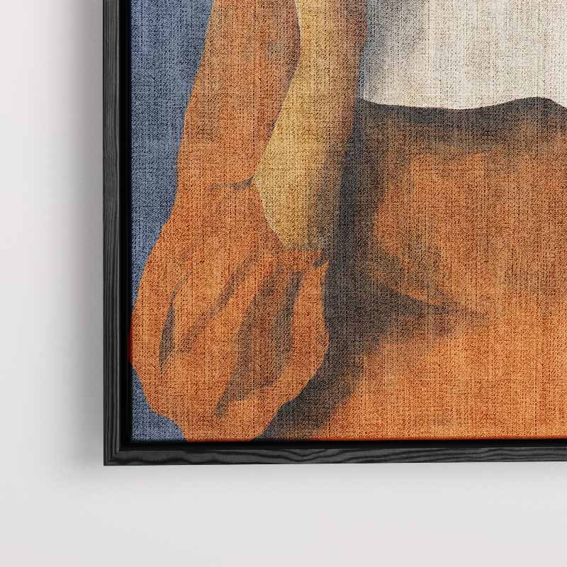 De Lezeres in Oranje Kunstwerk-canvas-dibond-plexiglas-wanddecoratie-WallArtistic