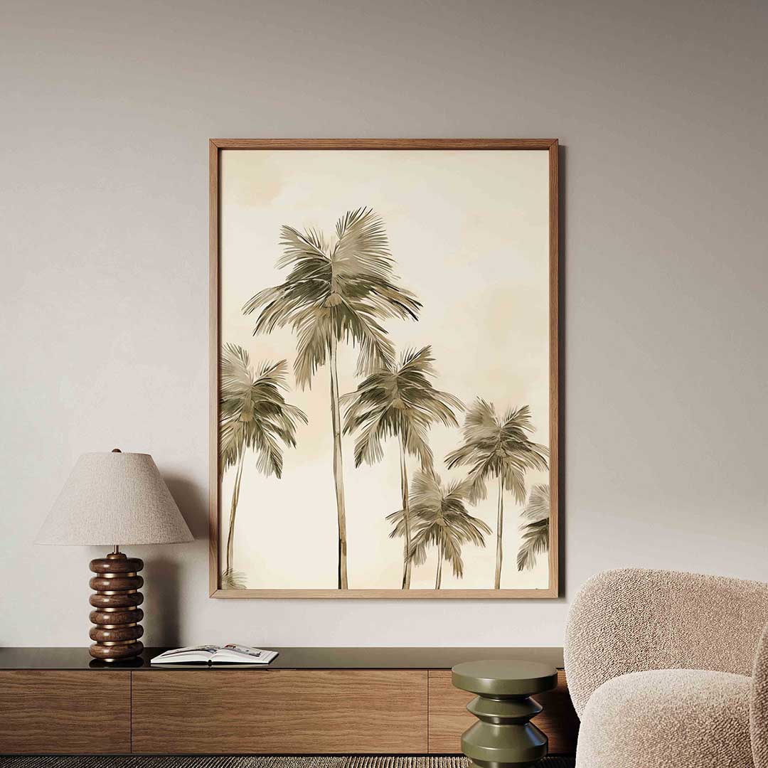 Palmboom silhouetten Poster