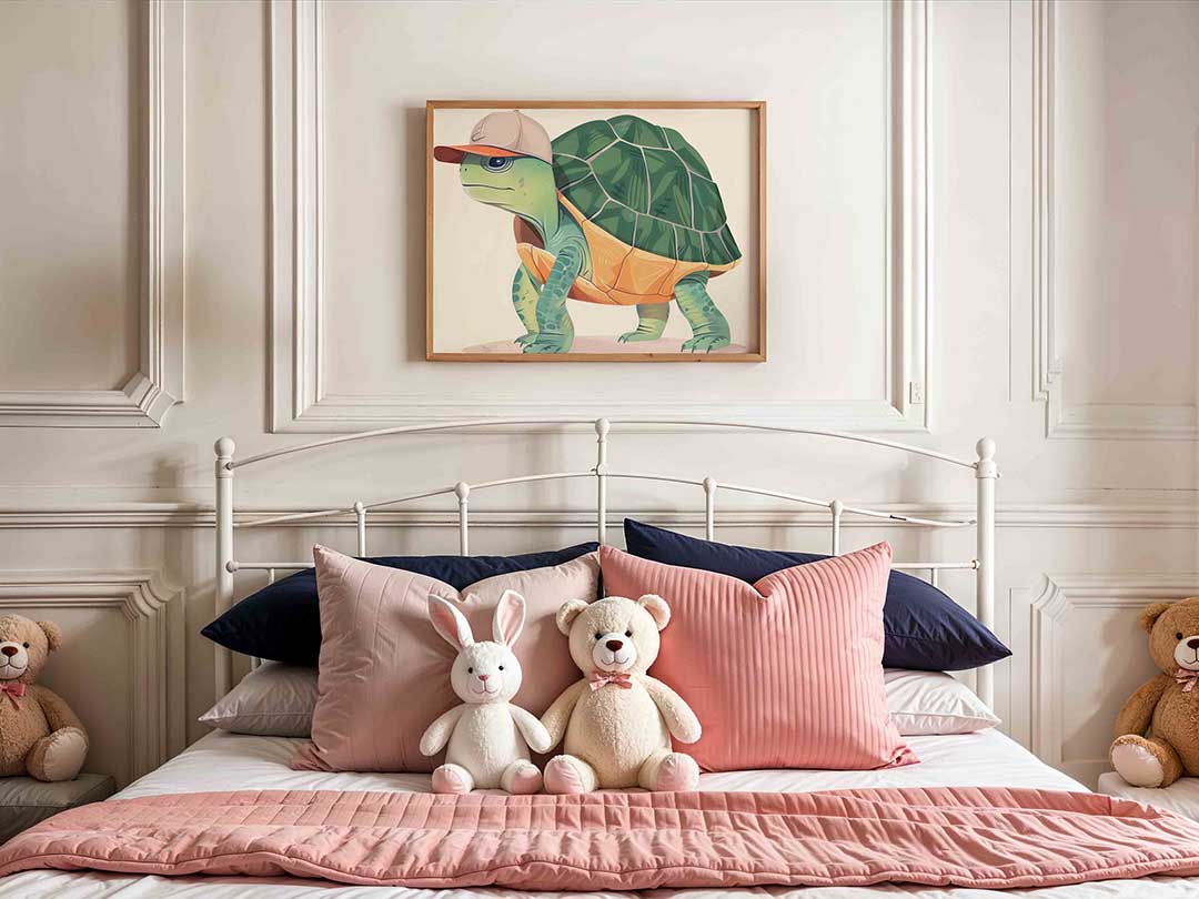 Schildpad met pet Poster