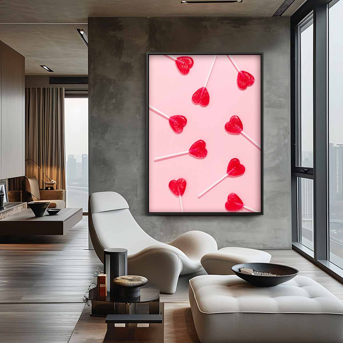 Hartvormige Lollykunst Kunstwerk-canvas-dibond-plexiglas-wanddecoratie-WallArtistic
