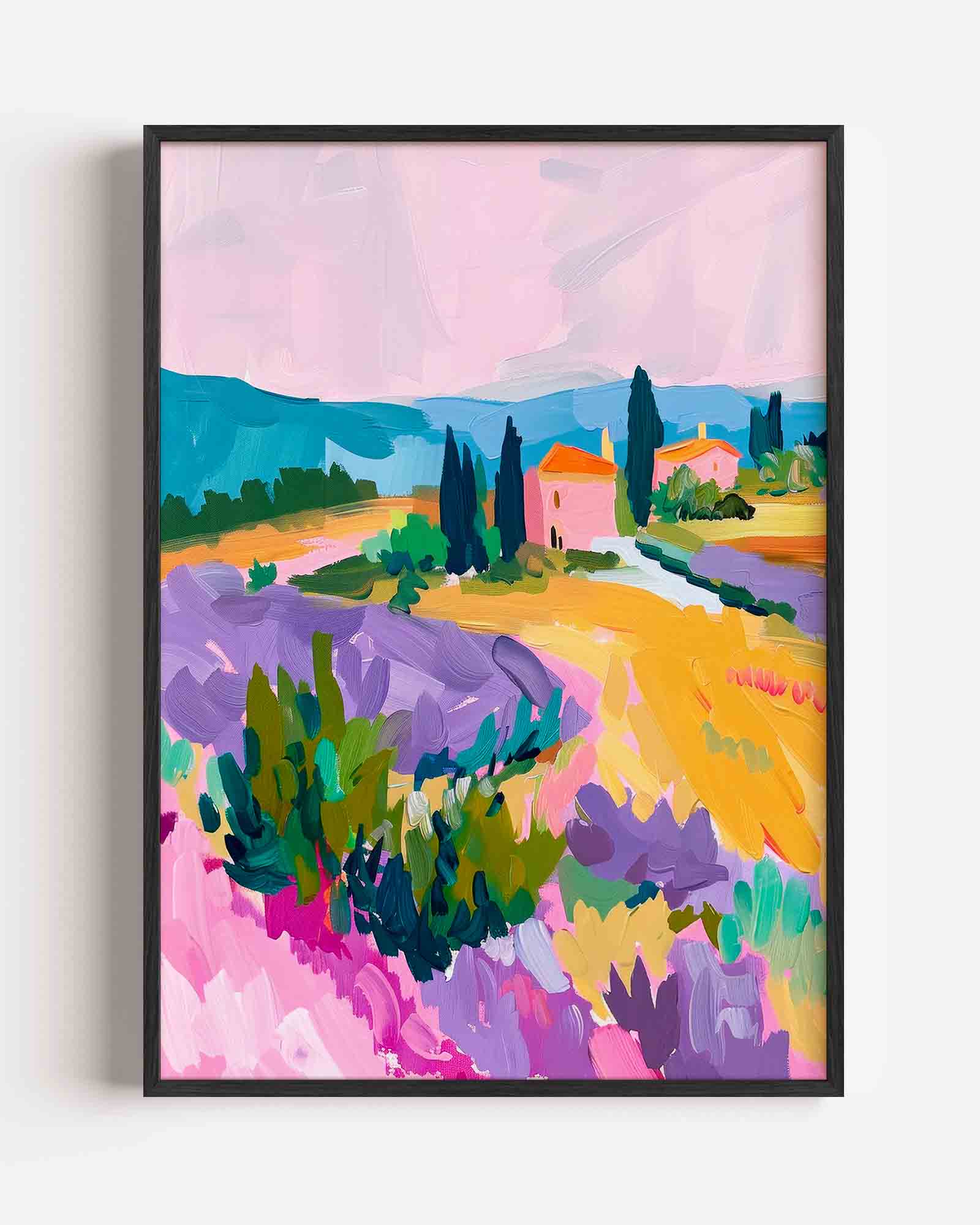 Landschap met lavendel Poster