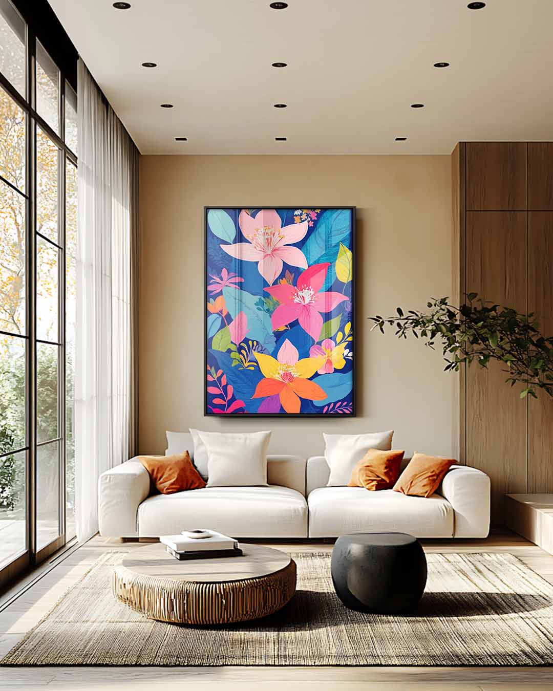 Bloemenparadijs Kunstwerk Kunstwerk-canvas-dibond-plexiglas-wanddecoratie-WallArtistic