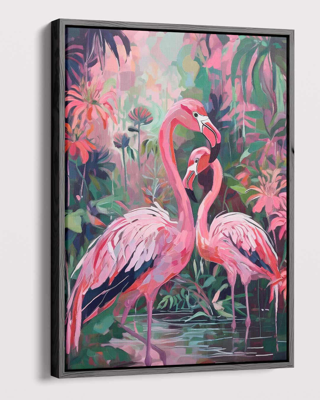 Flamingo Fantasie Kunstwerk-canvas-dibond-plexiglas-wanddecoratie-WallArtistic