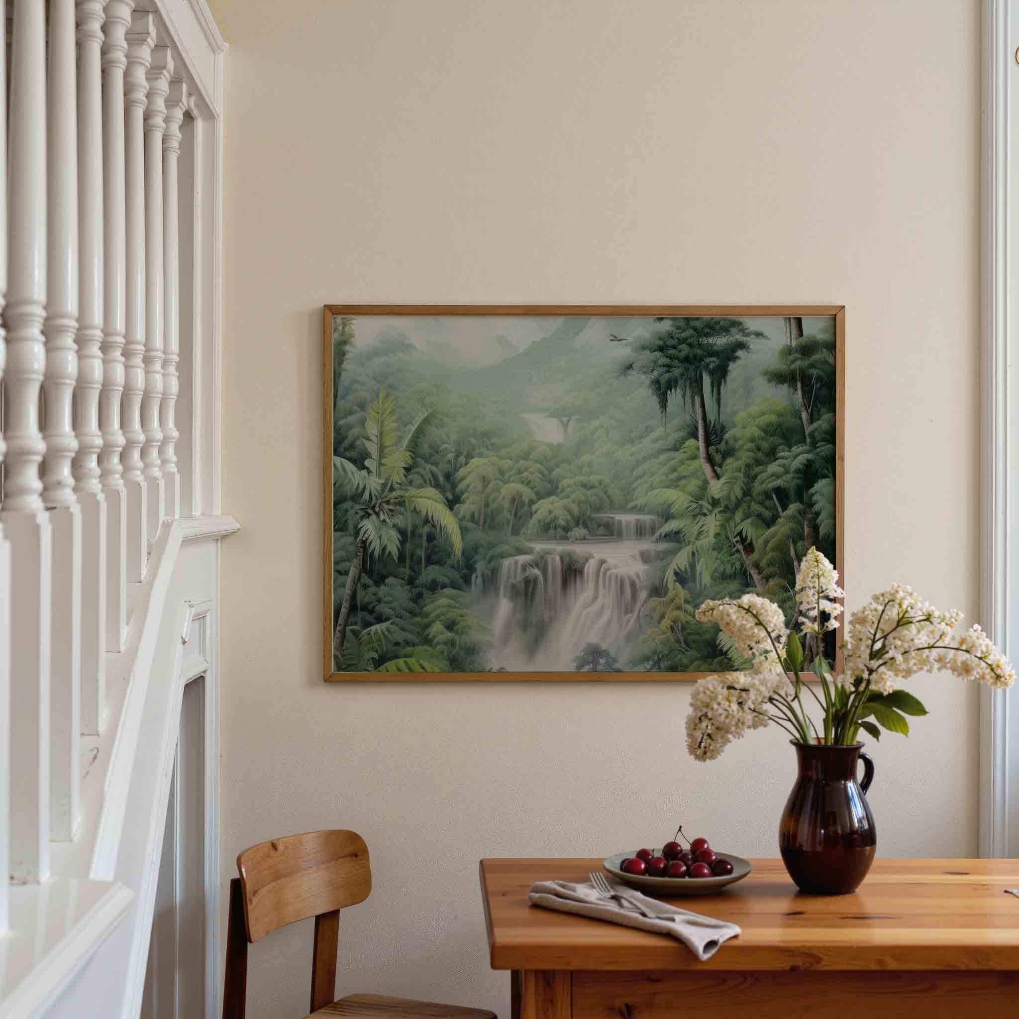 Waterval en jungle Poster