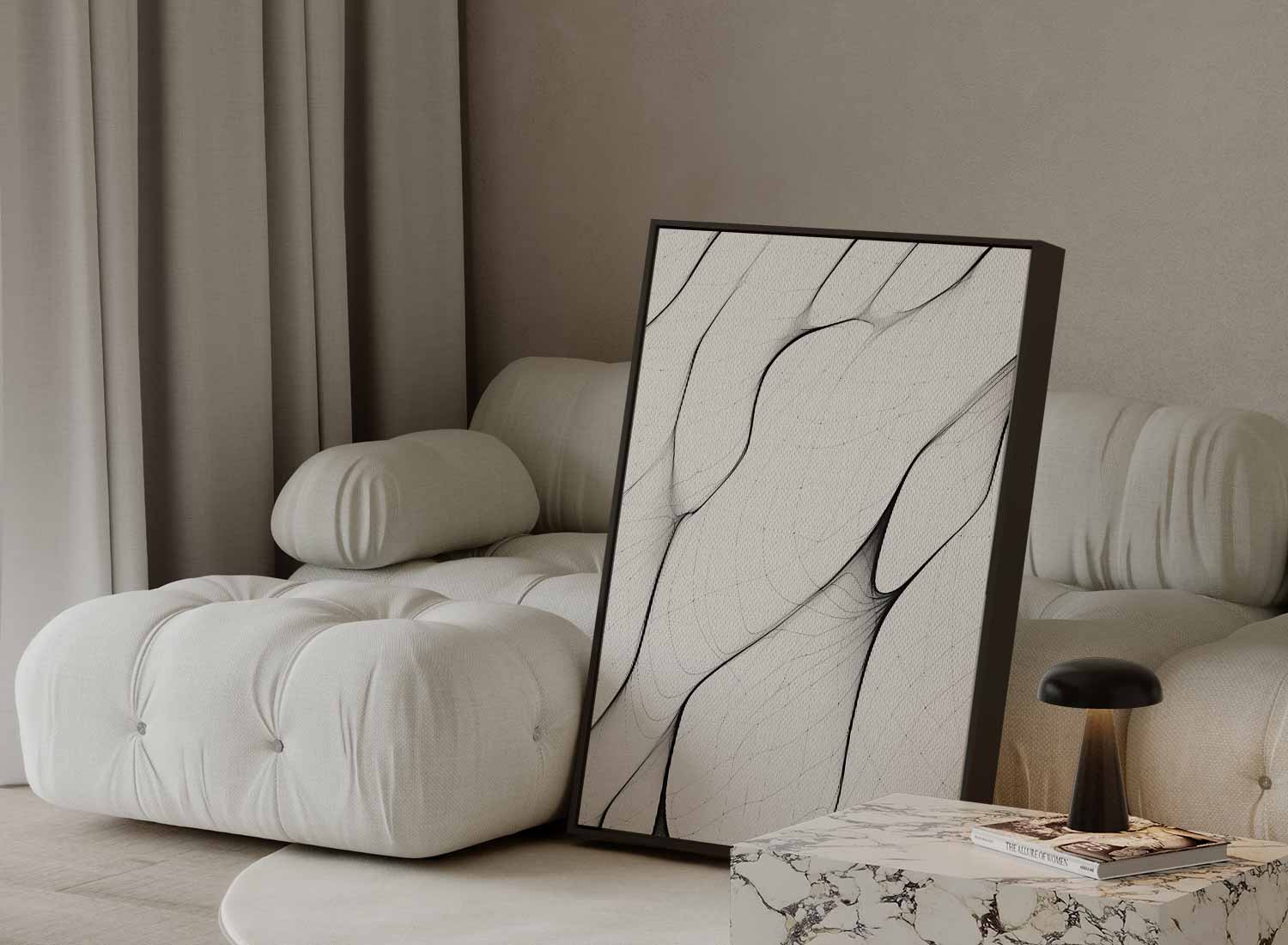 Organische Lijnen Kunstwerk-canvas-dibond-plexiglas-wanddecoratie-WallArtistic