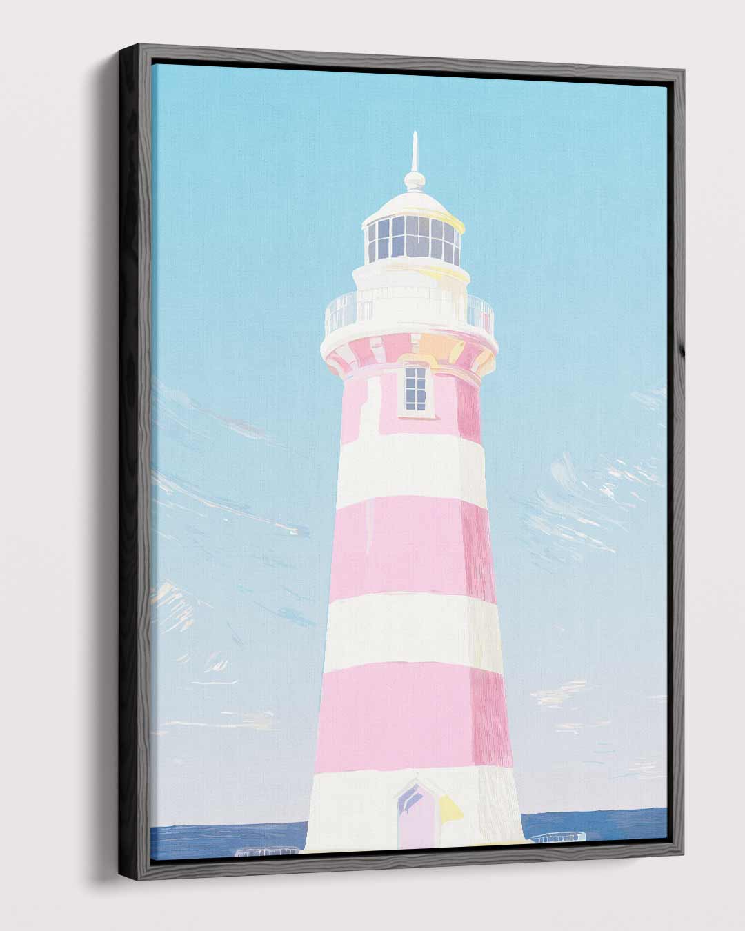 Zomerse Vuurtoren aan de Kust Kunstwerk-canvas-dibond-plexiglas-wanddecoratie-WallArtistic