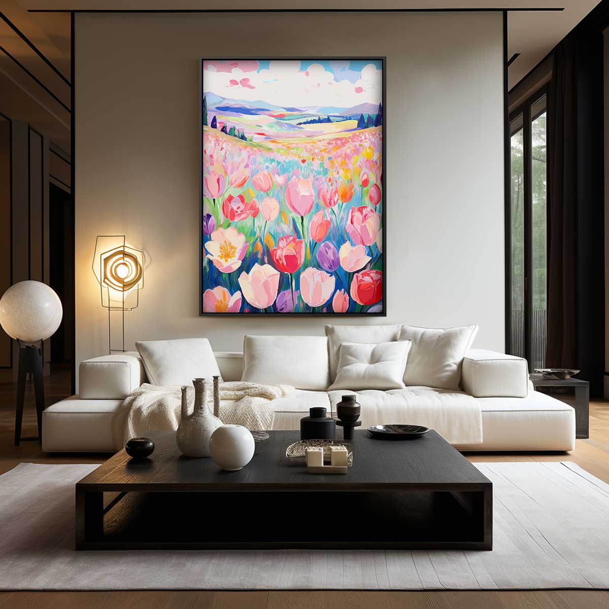 Bloemenveld in Volle Bloei Kunstwerk-canvas-dibond-plexiglas-wanddecoratie-WallArtistic