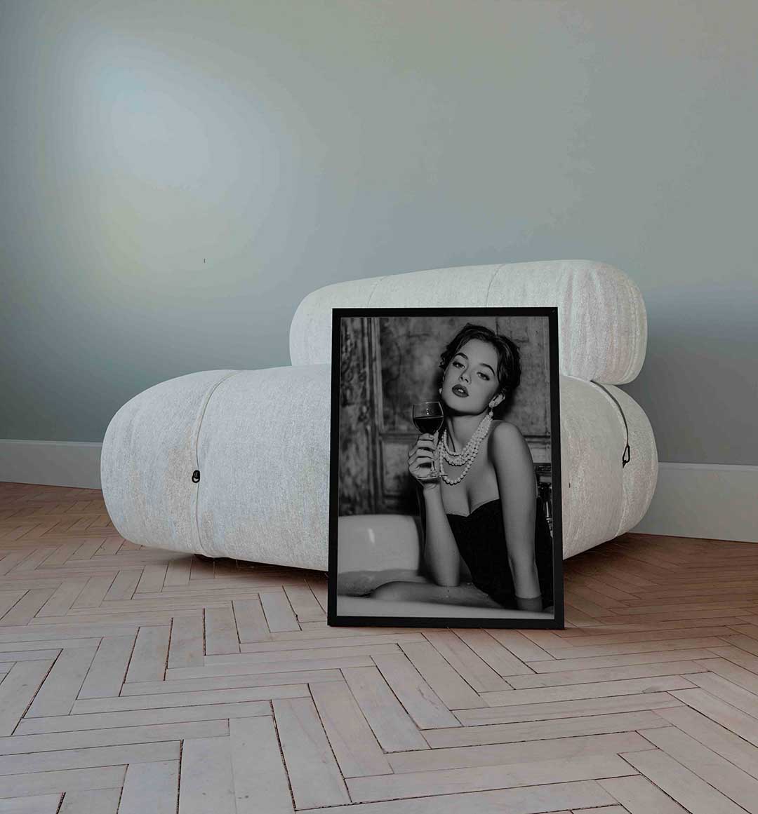 Vrouw met glas Poster