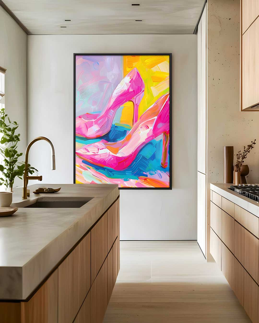 Stijlvolle Roze Pumps Kunstwerk-canvas-dibond-plexiglas-wanddecoratie-WallArtistic