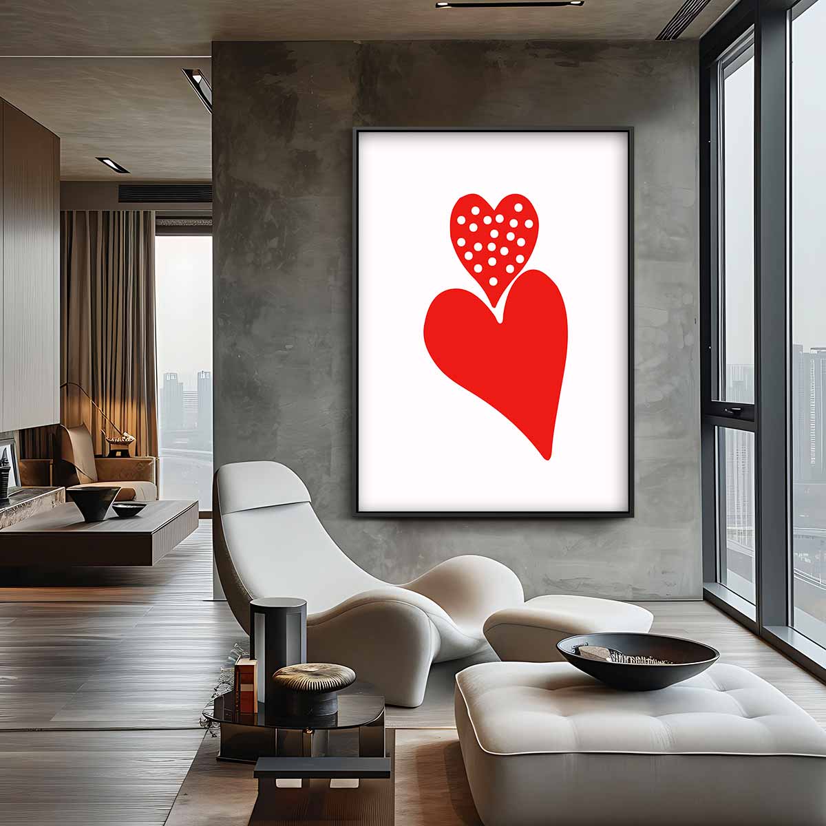 Liefdevolle Harten Kunstwerk-canvas-dibond-plexiglas-wanddecoratie-WallArtistic