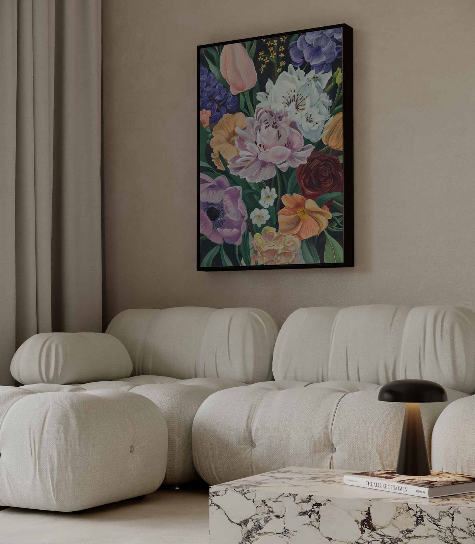 Bloemenpracht op Canvas Kunstwerk-canvas-dibond-plexiglas-wanddecoratie-WallArtistic