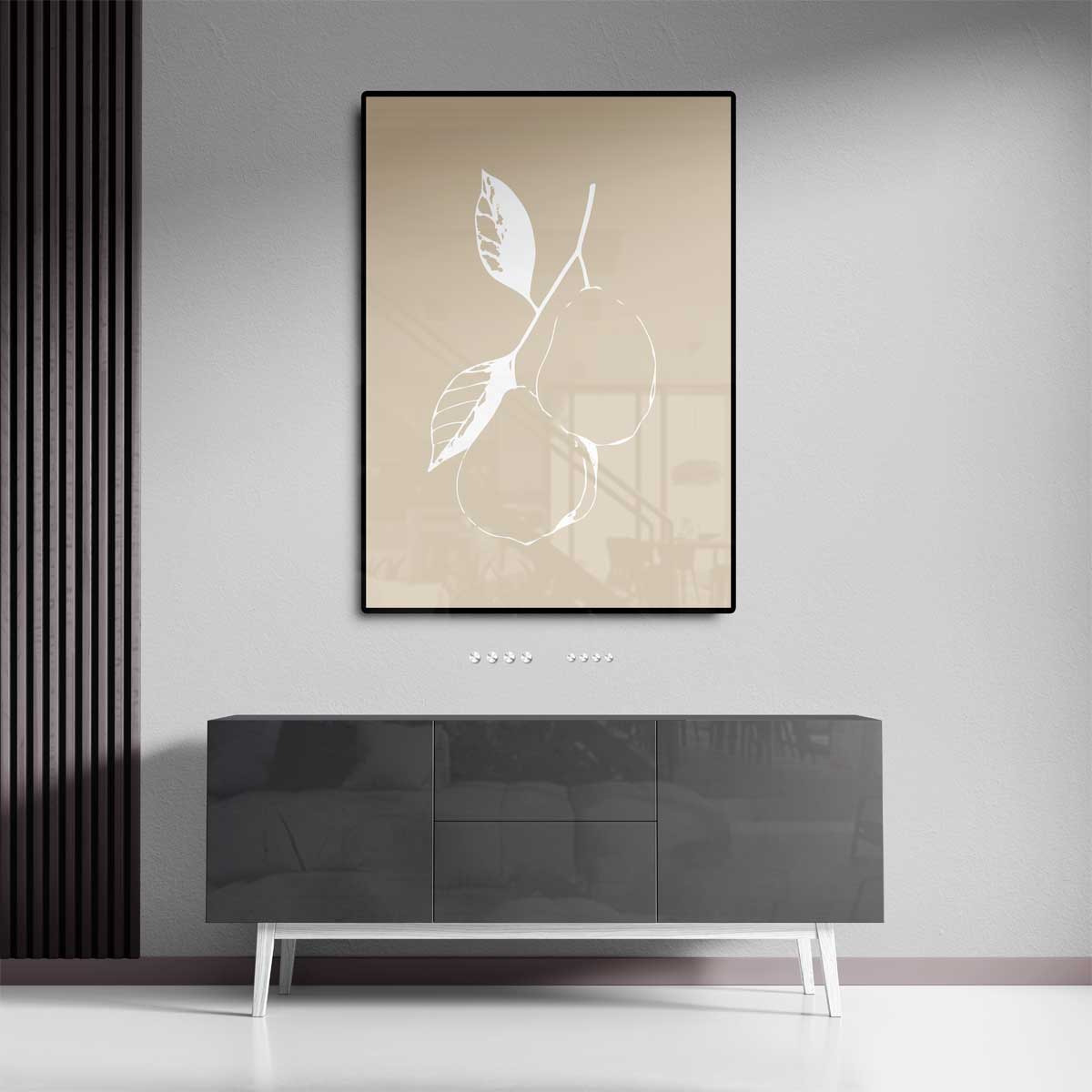 Pears in Silhouette Kunstwerk-canvas-dibond-plexiglas-wanddecoratie-WallArtistic