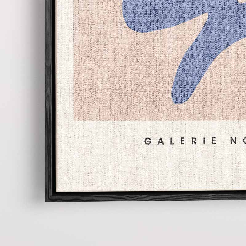 Abstracte Blauw Op Beige Kunstwerk-canvas-dibond-plexiglas-wanddecoratie-WallArtistic