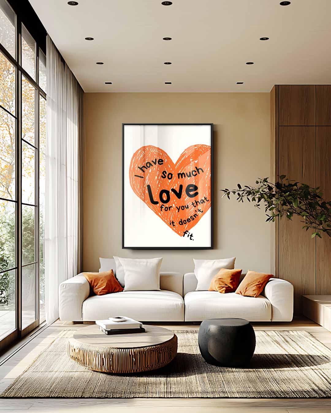 Liefde in Overvloed Hartkunst Kunstwerk-canvas-dibond-plexiglas-wanddecoratie-WallArtistic