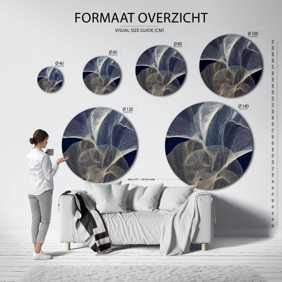 Organische lijnen Muurcirkel
