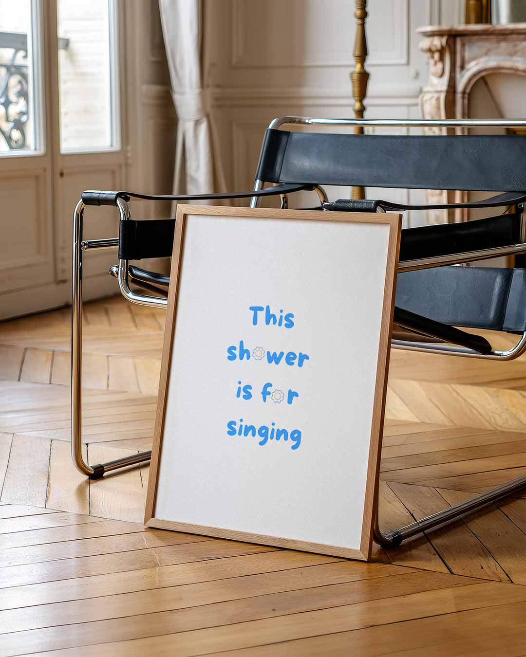 Zingende Douche Inspiratieposter-WallArtistic