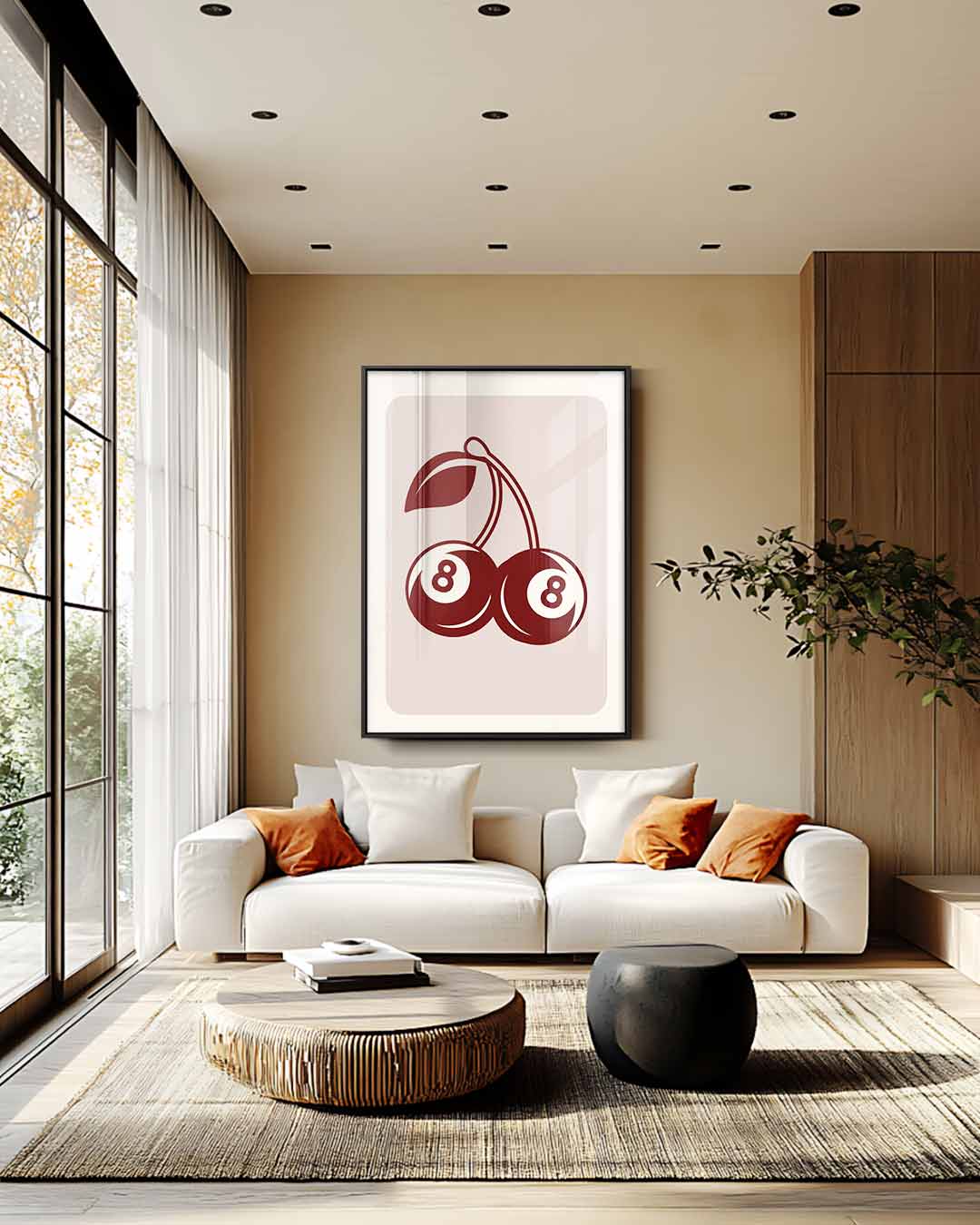 Vintage Kersen Speelkaarten Poster Kunstwerk-canvas-dibond-plexiglas-wanddecoratie-WallArtistic