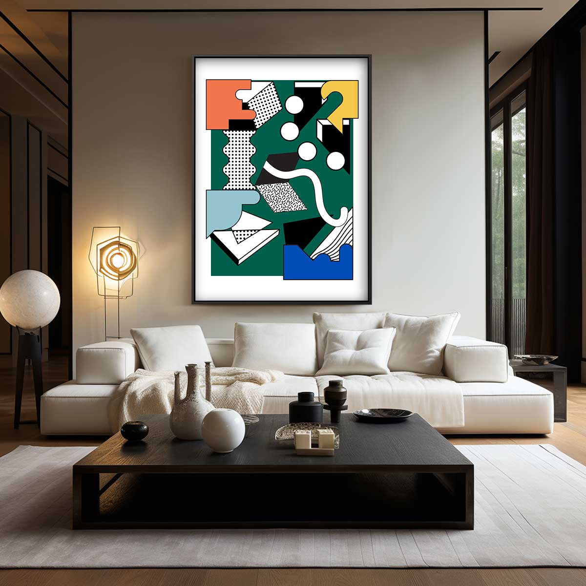 Kleurrijk Labyrint Kunstwerk-canvas-dibond-plexiglas-wanddecoratie-WallArtistic