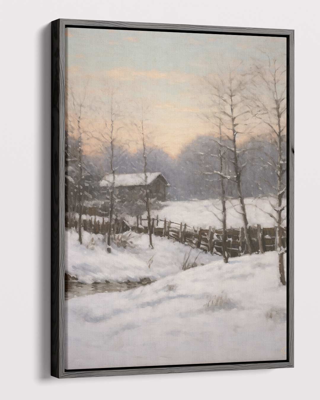 Winterlandschap bij Zonsopgang Kunstwerk-canvas-dibond-plexiglas-wanddecoratie-WallArtistic