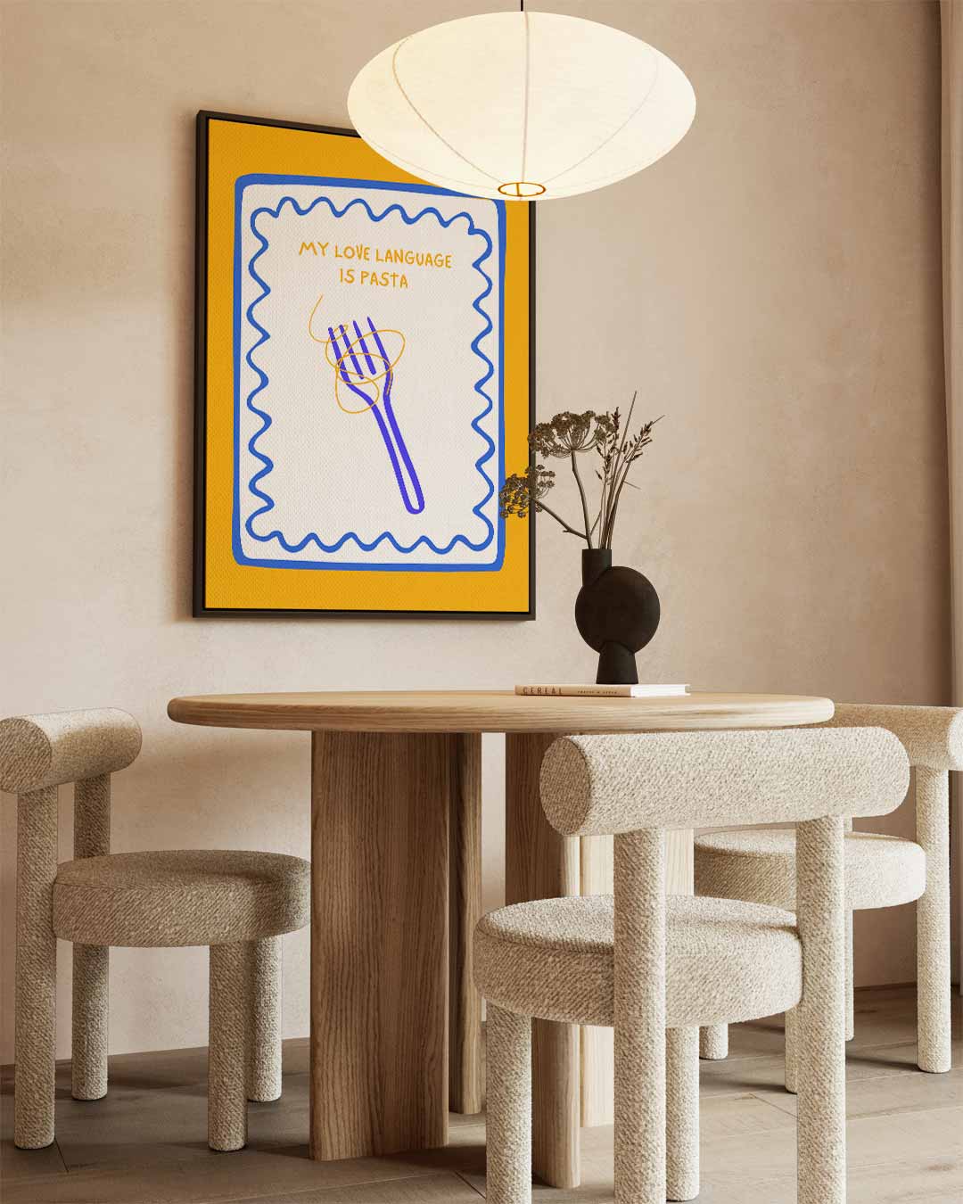 Pasta Liefdestaal Poster Kunstwerk-canvas-dibond-plexiglas-wanddecoratie-WallArtistic