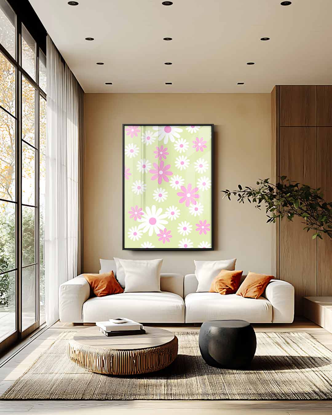Vrolijke Bloemenpracht Kunstwerk-canvas-dibond-plexiglas-wanddecoratie-WallArtistic