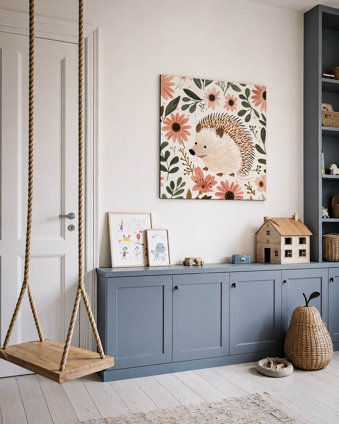 Bloemen en egel Kunstwerk