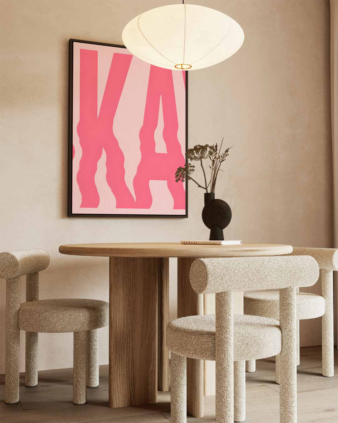 Okay in Roze Golven Kunstwerk-canvas-dibond-plexiglas-wanddecoratie-WallArtistic