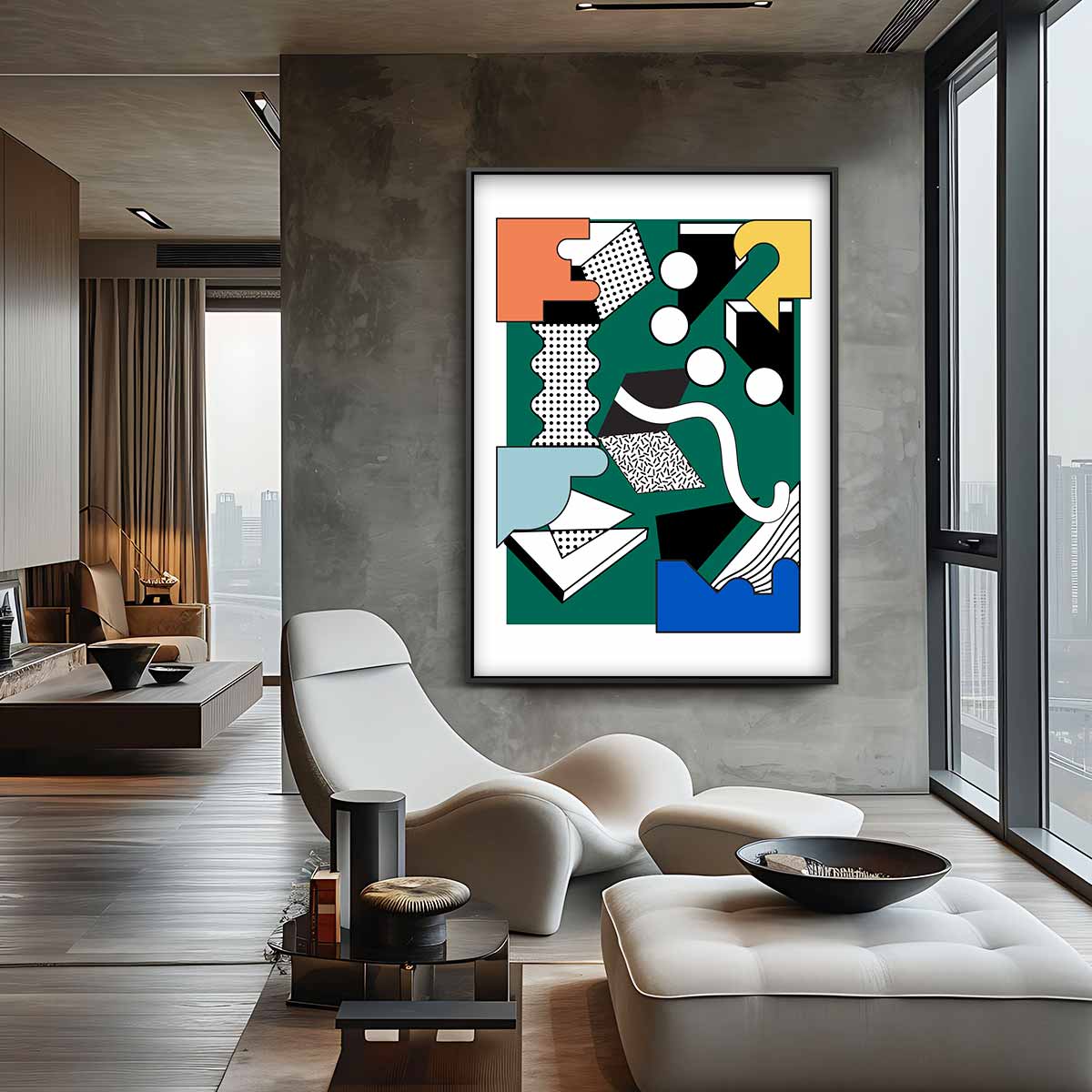Kleurrijk Labyrint Kunstwerk-canvas-dibond-plexiglas-wanddecoratie-WallArtistic