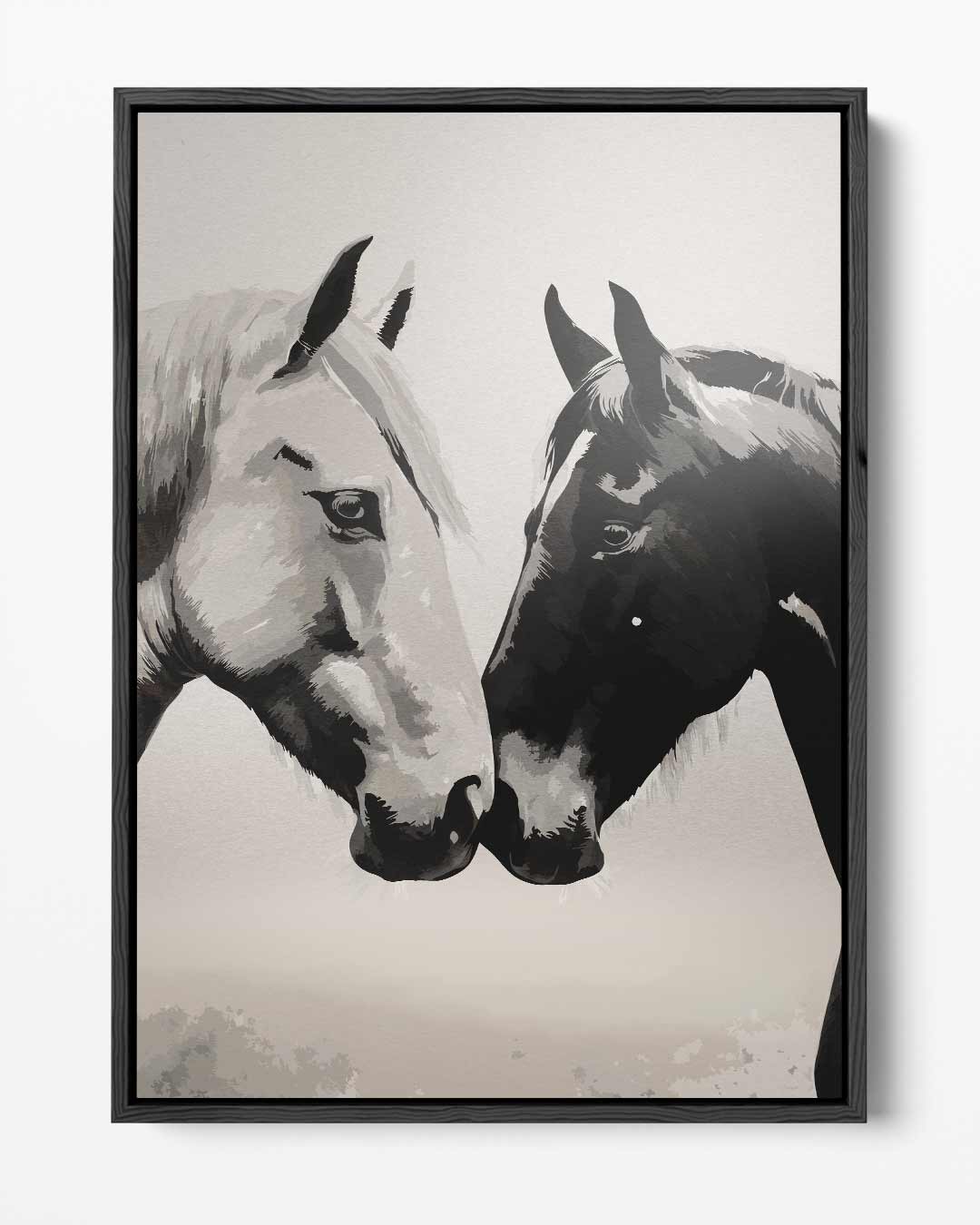 Vriendschap van Paarden Kunstwerk-canvas-dibond-plexiglas-wanddecoratie-WallArtistic