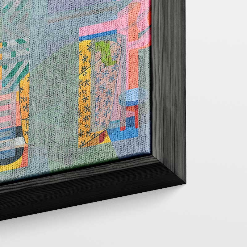 Kleurrijk Abstract Geometrisch Kunstwerk-canvas-dibond-plexiglas-wanddecoratie-WallArtistic