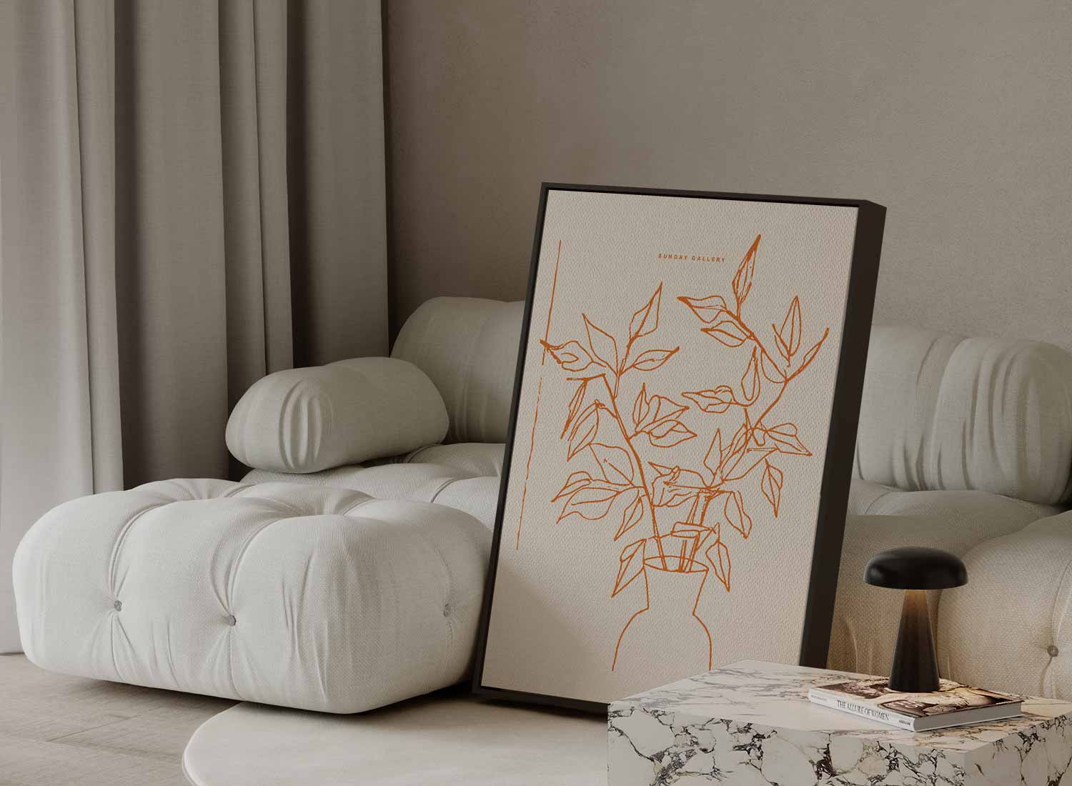 Lijntekening Bloemenvazen Kunstwerk-canvas-dibond-plexiglas-wanddecoratie-WallArtistic