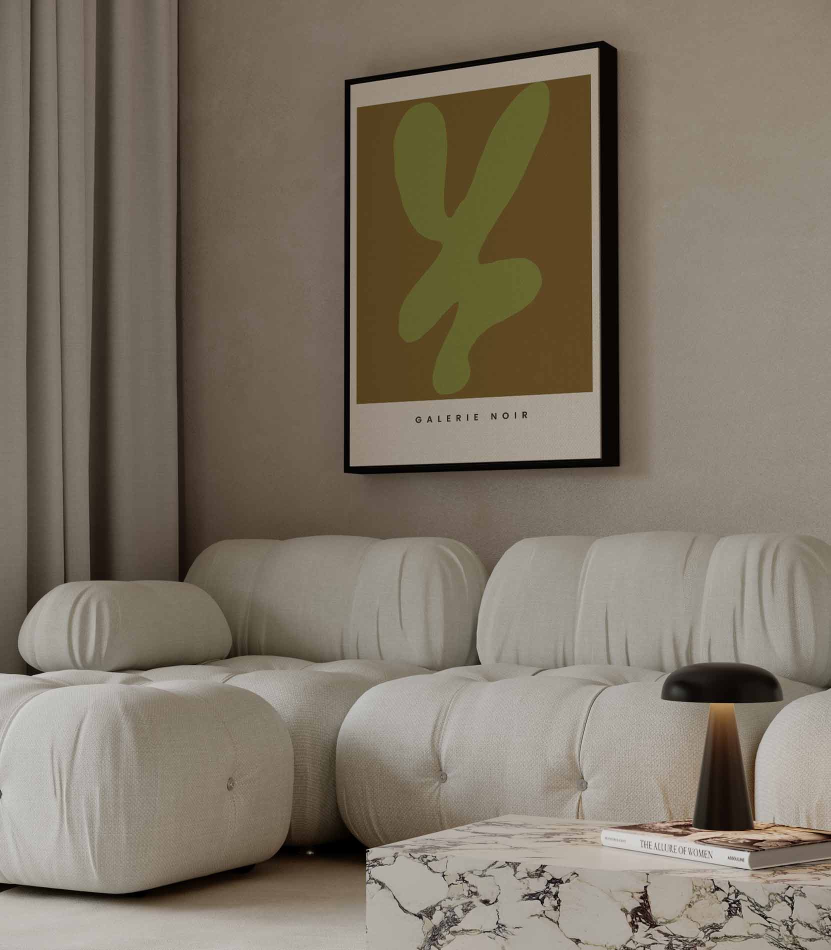 Organische Vormen in Groen Kunstwerk-canvas-dibond-plexiglas-wanddecoratie-WallArtistic