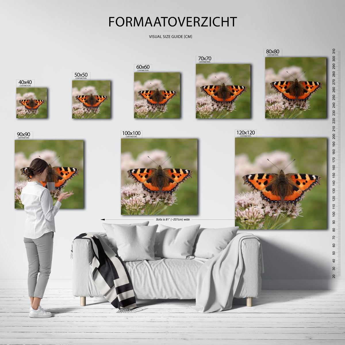 Vlinder op bloem Poster