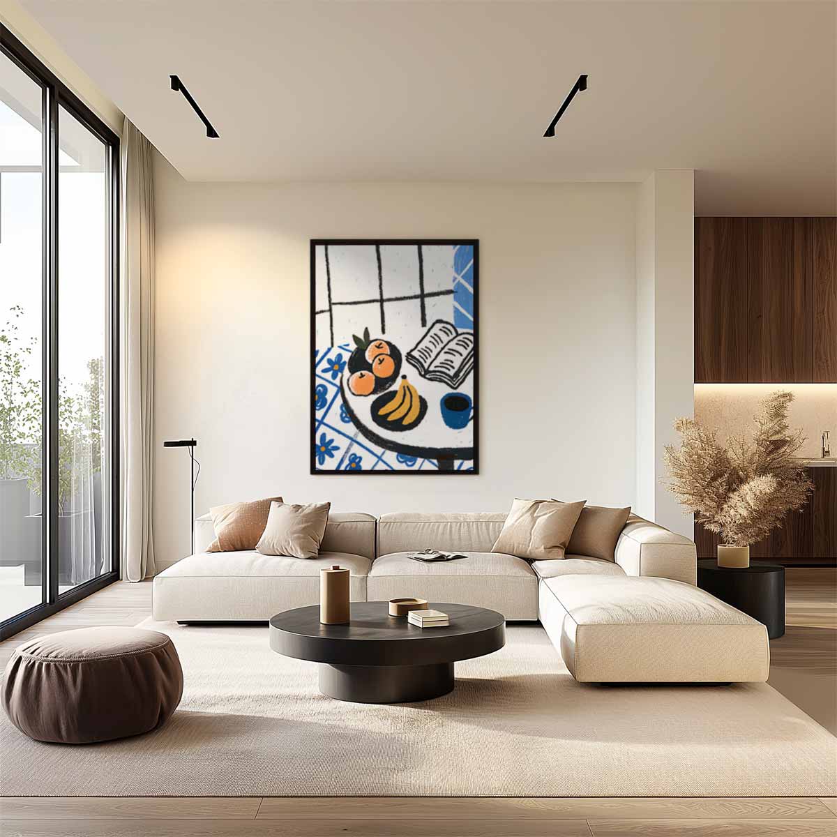 Ontspannen Ontbijt Tafereel Kunstwerk-canvas-dibond-plexiglas-wanddecoratie-WallArtistic