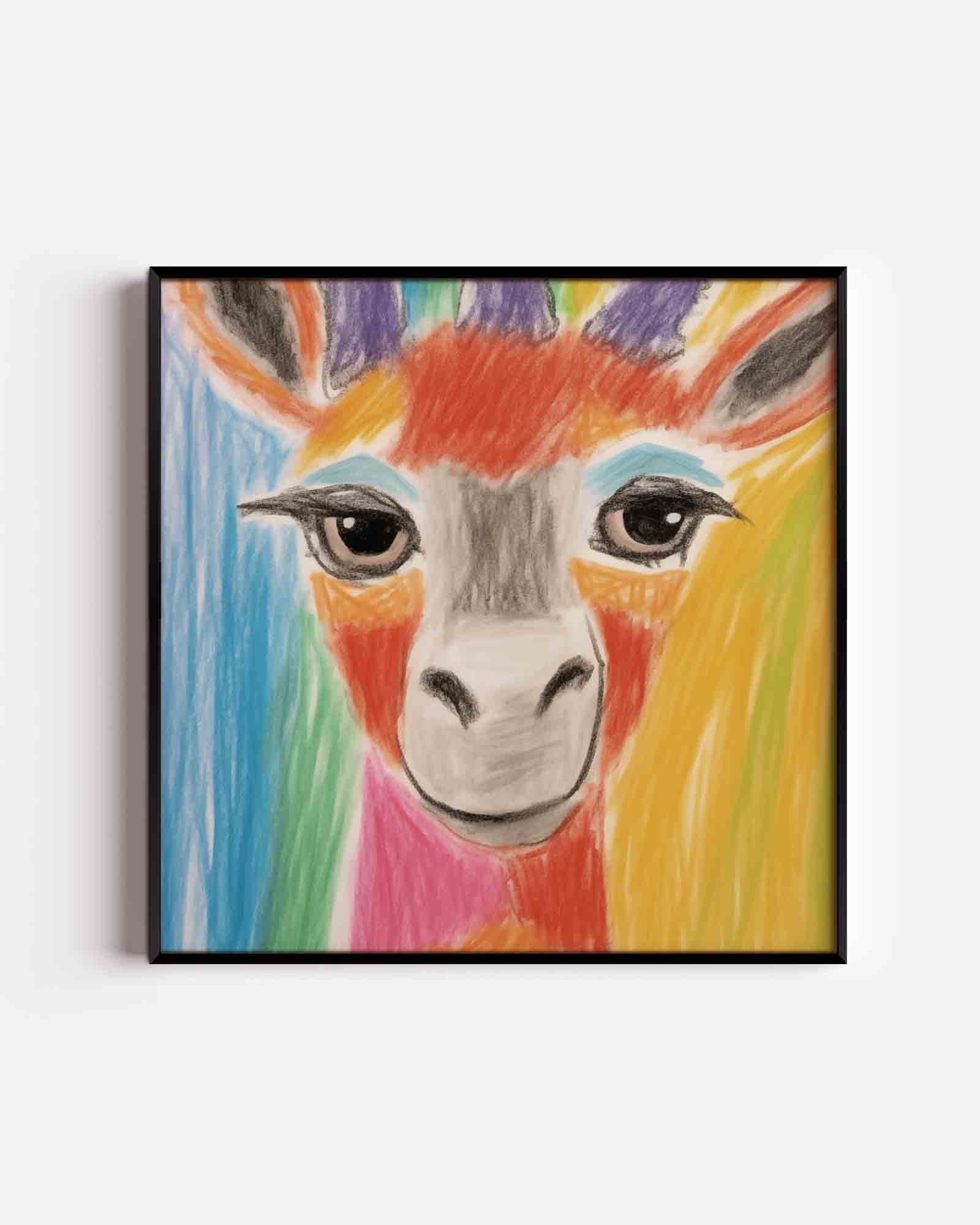 Kleurrijke dierenkop Poster