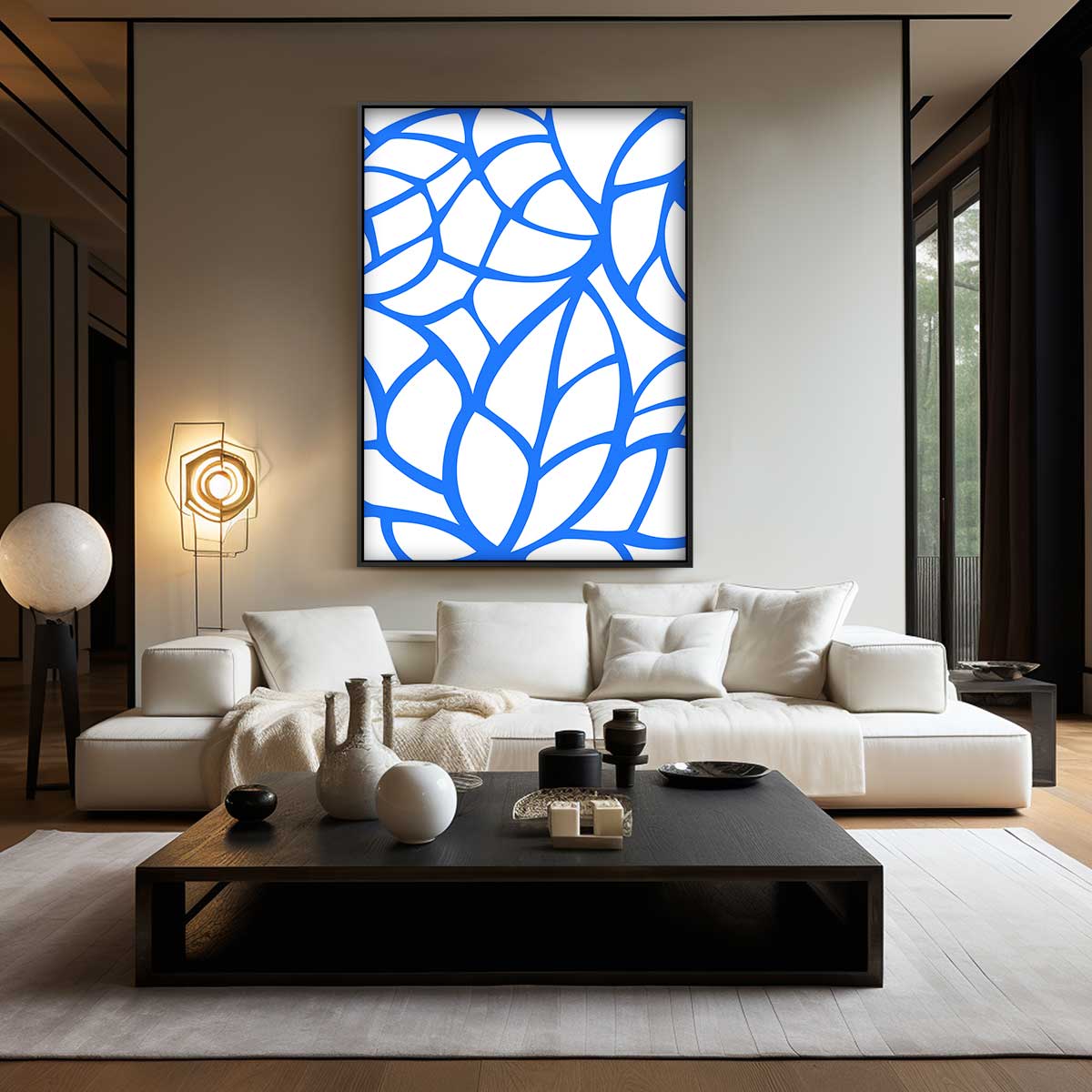 Abstract Blauw Kunstwerk Kunstwerk-canvas-dibond-plexiglas-wanddecoratie-WallArtistic